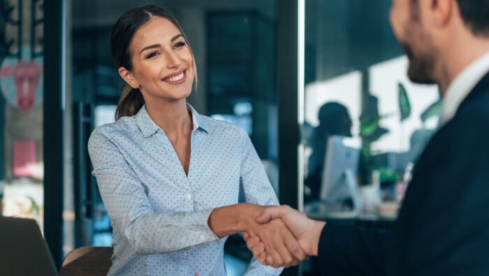 Two people shaking hands